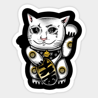 Sad Cat Manekineko Sticker